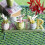 (Green) Easter Table Sign Bunny Decor - 3 Rabbits Eggs Table Signs Easter Decorations Cute Rabbit Egg Happy Easter Ornaments Party Table Decoration 4