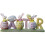 (Green) Easter Table Sign Bunny Decor - 3 Rabbits Eggs Table Signs Easter Decorations Cute Rabbit Egg Happy Easter Ornaments Party Table Decoration 1