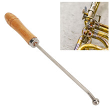 Trumpet Repair Tool Metal Ball Head Horn Trombone Neck Maintain Tools with Wooden Handle Instrument Accessory