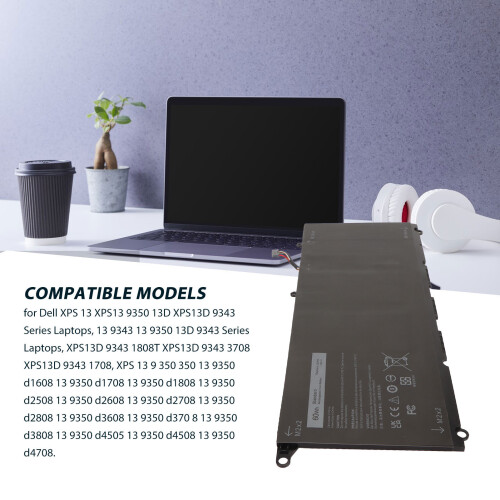 60Wh 7.6V 4-Cell Battery for XPS13 9350/9343 2