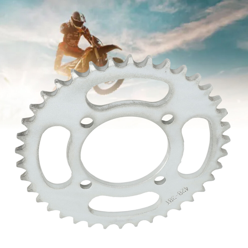 428 Chain 38 Tooth Rear Sprocket Steel Rear Drive Sprocket For Off Road Bikes And Motorcycles Silver 7891314387849