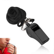 (10pcs) High Quality Black Whistle Referee Game Halter Whistle Outdoor Travel Hiking Whistle Suitable for Basketball Volleyball Games