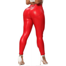 (S) Faux Leather Leggings for Women Stretchy High Waisted Butt Lifting Black Pleather Pants Outfit S-2XL