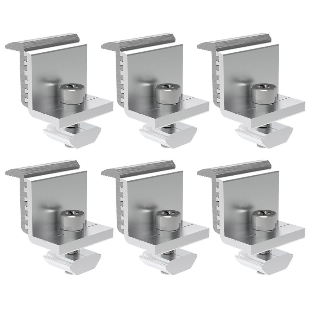 (As Show, One Size) 6Pcs Solar Panel Mounting Brackets Lightweight Aluminum Corrosion-Free Construction For Rv, Trailers, Boats, Yachts 8052607460574