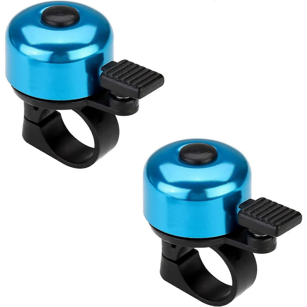(As show, One size) Bike Bell Bicycle Bell Crisp Sound for Adults Kids Boys Girls-2pcs Blue - Blue