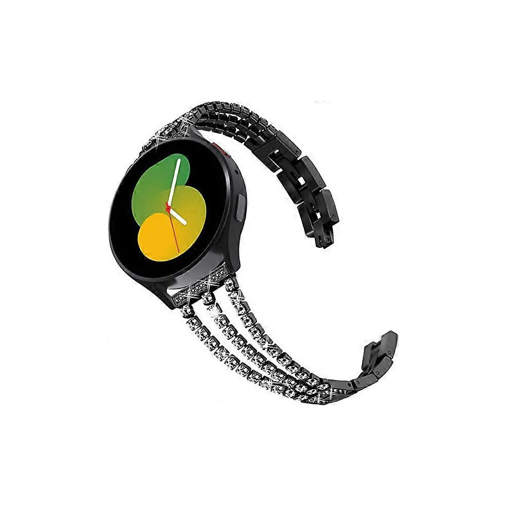 (As show, One size) Compatible for Samsung Galaxy Watch 4 strap 40mm 44mm, 20mm strap for Galaxy Watch Active 2 strap 40mm 44mm, for garmin vivoactive 3 strapBlack