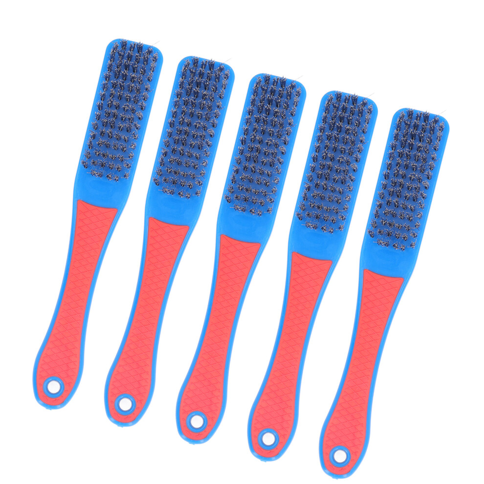 5Pcs Wire Brush Stainless Steel Bristle Silicone Handle Cleaning Tool For Woodworking 4961314392525
