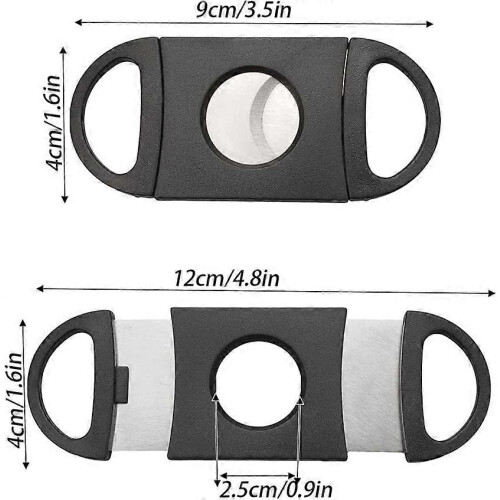 (As show, One size) Cigar Cutter, Butterfly Cutter, ABS, Black 1