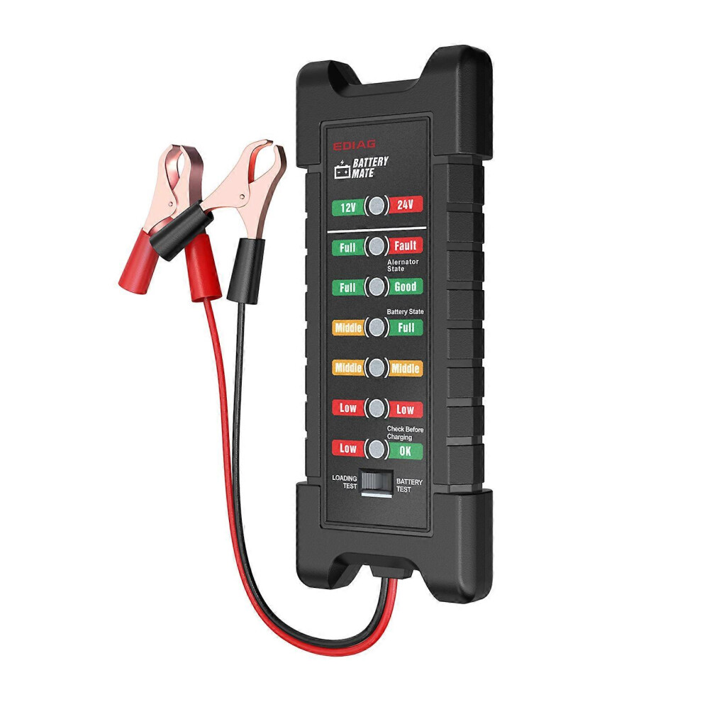 (As Show, One Size) Automotive 12V 24V Cranking Charging Circuit Tester Electrical System Diagnostic Tool 6-30Vdc Vehicle Battery Analyzer 8052607460543