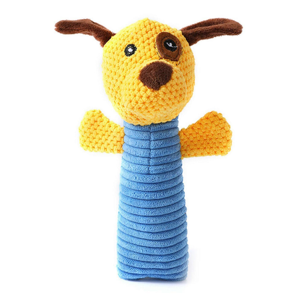 (Blue Dog, One Size) Squeaky Stuffed Animals Shape Doll Dog Chew Toy Soft Cleaning Massage Supplies Pet Plush Animals Molar Pet Supplies 8052607460512