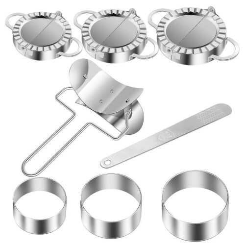Dumplings Maker 8 PCs,Empanada Mold and Cutter,Stuffing Spoon 1