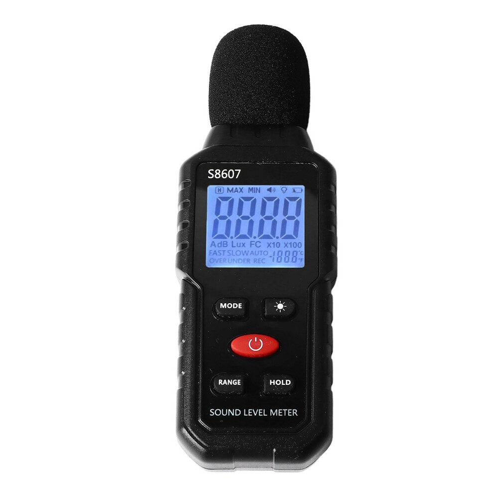 Sound Level Meter Digital Lcd Display Backlit Screen Noise Decibel Portable Spl Meter S8607 4901314396840
