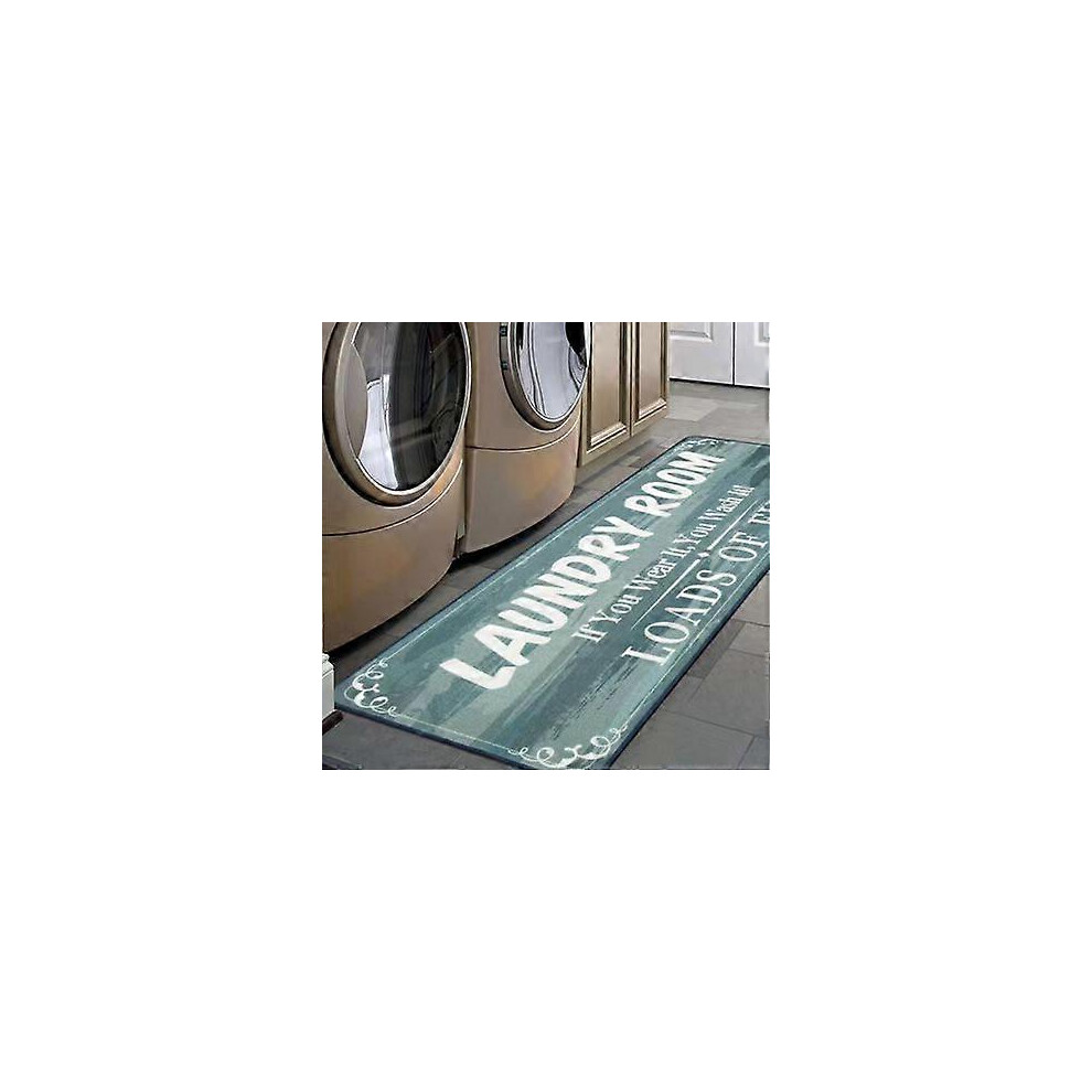 (As show, One size) Non-Slip Floor Mat Laundry Room Mat Entrance Doormat Self-Service Laundry Bath Mat Carpet Laundry Room Decor Balcony Rug4#,40*60