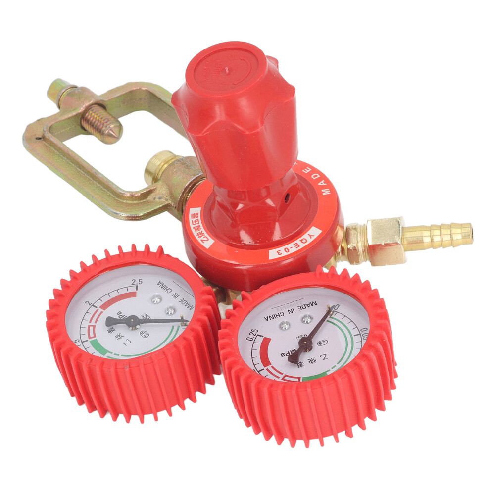 Acetylene Pressure Reducer 8Mm Inlet Port Dual Display Shockproof Acetylene Gauge Meter 4991314398708