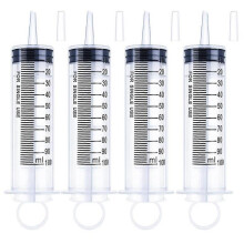 4 Pcs 100Ml Large Syringe with Cap, Individually Sterile Sealed
