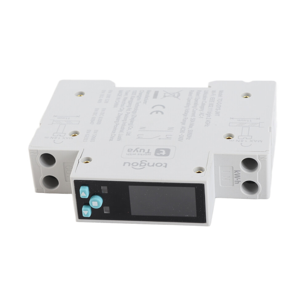 For Tuya Wifi 35Mm Din Rail Switch Intelligent Meter Circuit Breaker Led Energy Meter Kwh Power Timer Relay App Control With Metering And P 5031314401141