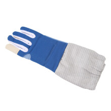 Padded Fencing Glove Right Handed Anti Slip Durable Knitted Fabric Breathable Sabre Glove for Training Protection S