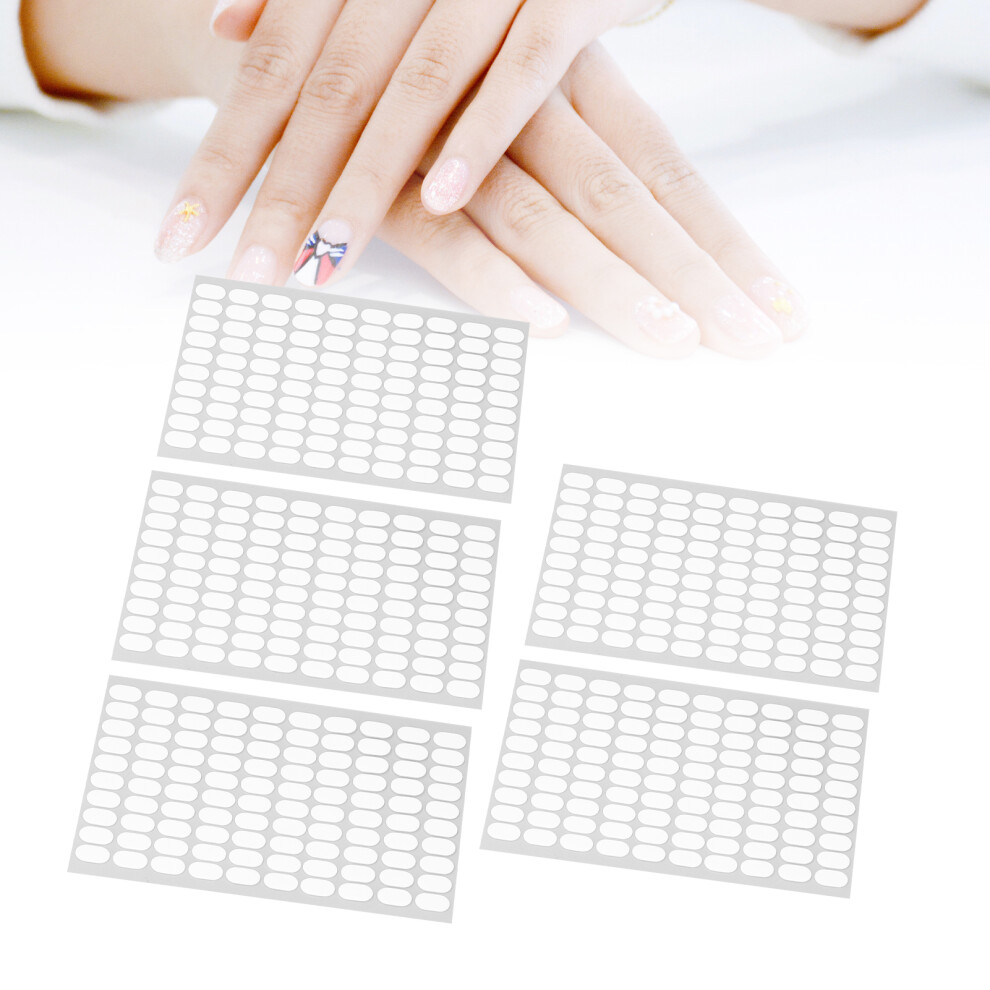 5 Sheets Nail Adhesive Tape Strong Adhesive Multipurpose Double Sided Nail Art Display Strip Tape for Home Salon