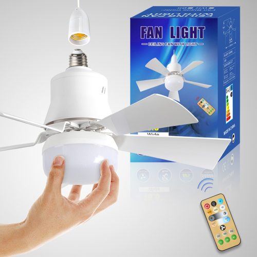 Modern Dimmable E27 LED Ceiling Fan Light Bedroom Chandelier Lamp Remote Control 2