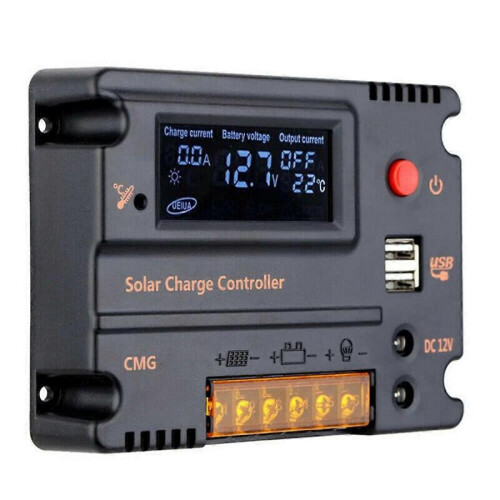 20A Solar Charge Controller 12V/24V Solar Panel Battery Regulator 2