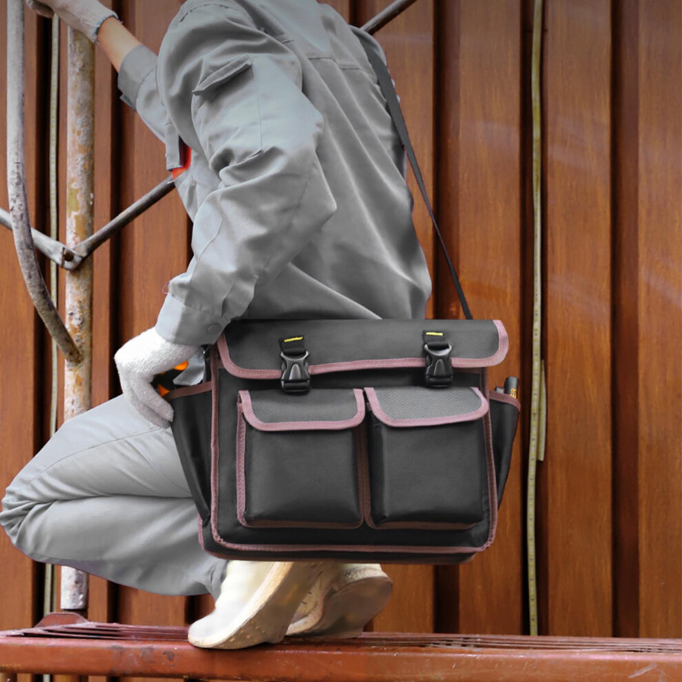 Electrician Tool Bag Large Capacity Thickened Oxford Cloth Messenger Bag For Repair And Installation Tools Black 8051314414610