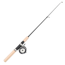 65cm Ice Fishing Rod Reel Combo Set Smooth Rotation Comfortable Grip Non Slip Spinning Ice Fishing Combos for Trout Walleye Perch