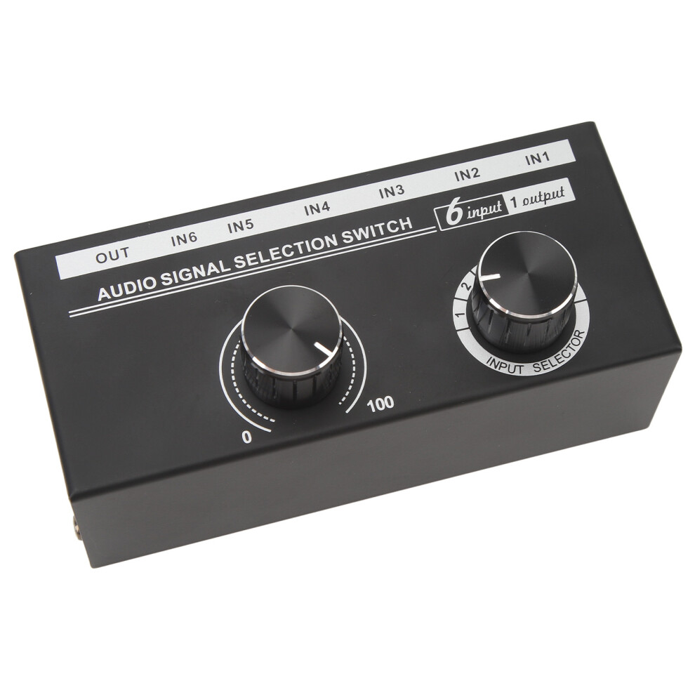 Qh 06 6 Input 1 Output Audio Switcher 6 In 1 Out Audio Signal Selector Switcher Source Selection Switcher Phone Computer Sharing 4201314417805