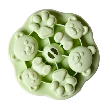 Silicone Ice Cream Jelly Mold Cute Bear Shape Mold Baby Auxiliary Food Steamed Cake Ice Cube Mould Green