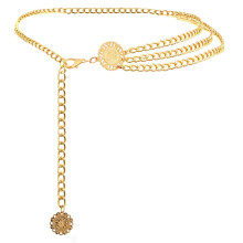 Damien Belt Chain Multilayer Belly Chain Metal Gold Adjustable Hip Chain Western Cowgirl Style for Jeans Dresses Festival Trendy Accessory W