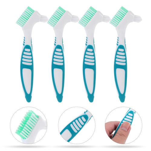 6 pcs portable prosthesis cleaning brushes -With multi-layer brushes and ergonomic rubber handle -Double-sided brushes for thorough -Availab 1