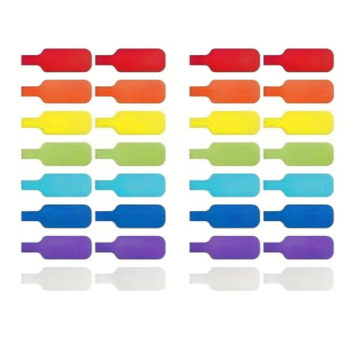 32 eyebrows Cable labels Describable 8 colours (4 eyebrows each) with 4.5x2 cm