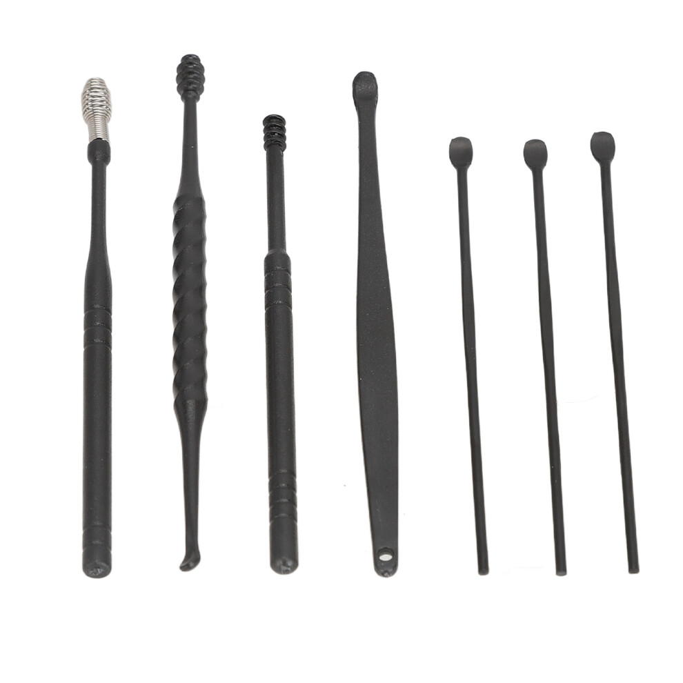 5 Set Ear Pick Earwax Removal Tool Kit 7pcs Ear Cleansing Tool Stainless Steel Portable Ear Wax Cleaning Kit Tool Set Black