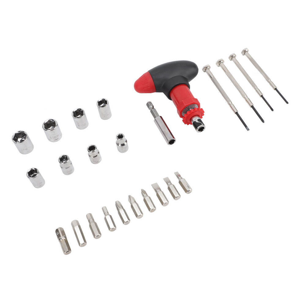 Led Flashlight Household Tool Kit Includes Miniature Screwdriver Set Ratchet Handle Sleeve Watch Bits For Home 8781314434973