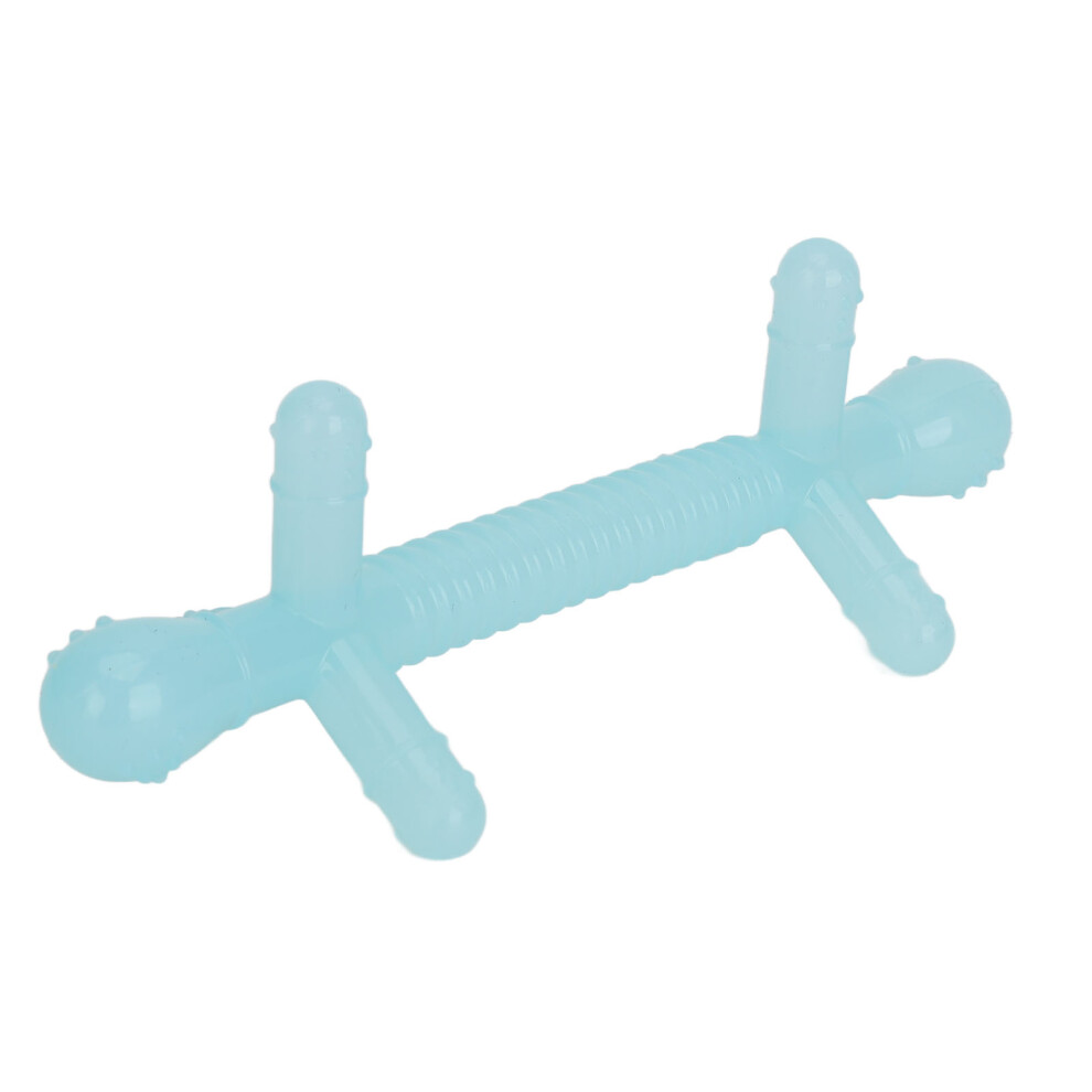 Baby Teether Stick Silicone Boilable Heat Resistant Safe Infant Teething Sensory Toy For Newborn Blue