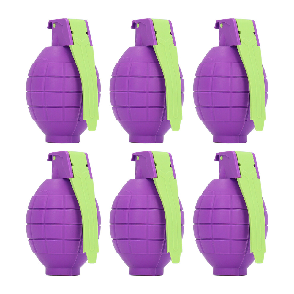 6Pcs Kids Toy Hand Grenades Pretend Role Play Plastic Grenades Toys With Realistic Sound Effects And For Outdoor Light/Purple 6911314436314
