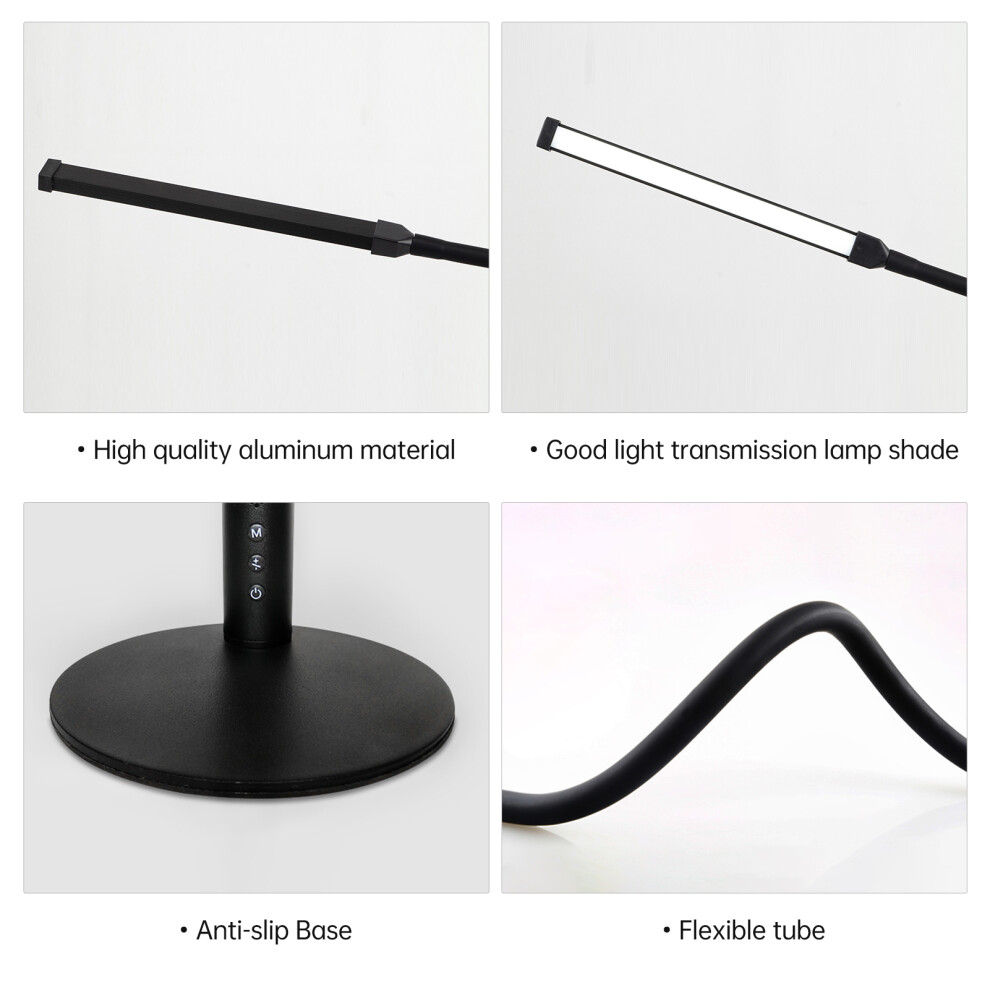 Desk Clamp Lamp Dimmable Eye-Caring 3 Color Modes 10 Brightness 2700-6500K for Home Office Bedroom Kitchen USB Charged Desktop Light Nights-image-OPC-PHQW2W8-NEW