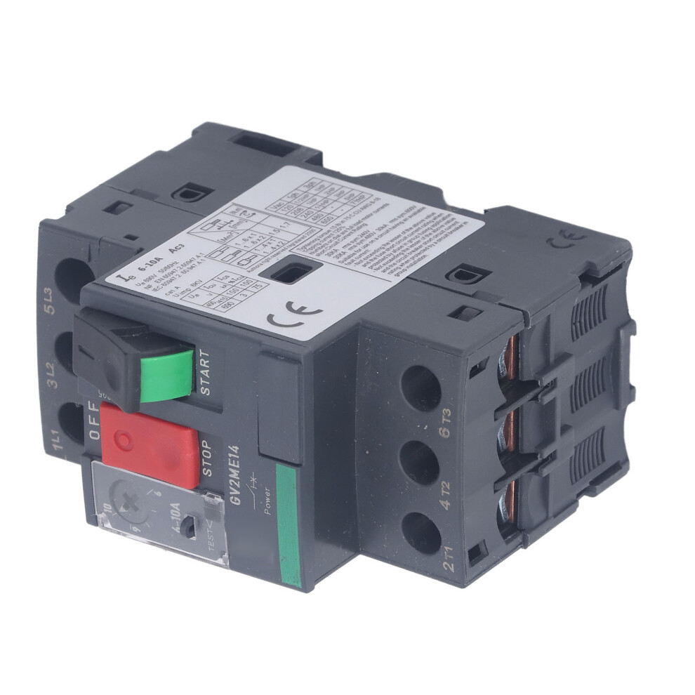 Motor Circuit Breaker Overload Protection Thermal Magnetic Manual Motor Starter Button Rail Mount Ac690v Gv2âMe14 6Â10A 6931314445369