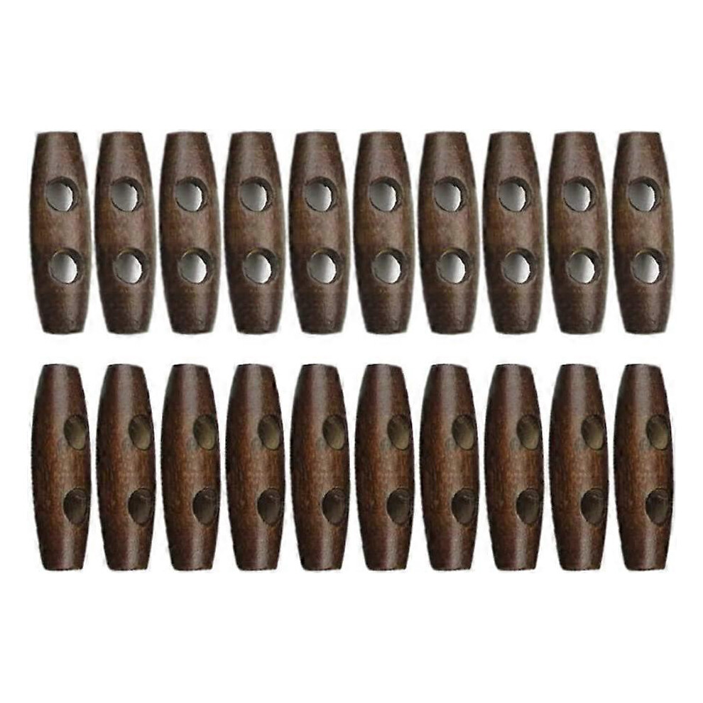 (As show, One size) Dark Wooden Toggle Buttons,50pcs 30mm for Sewing, Scrapbooking, Embelishments, Crafts, Shabby Chic, Knitting,Pack of 50