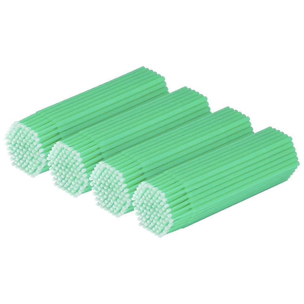 Green (As Show, One Size) 400Pcs Micro Brush-Micro Swabs For Eyelash Extension, Disposable Micro Applicator Brush Micro Eyelash Swabs