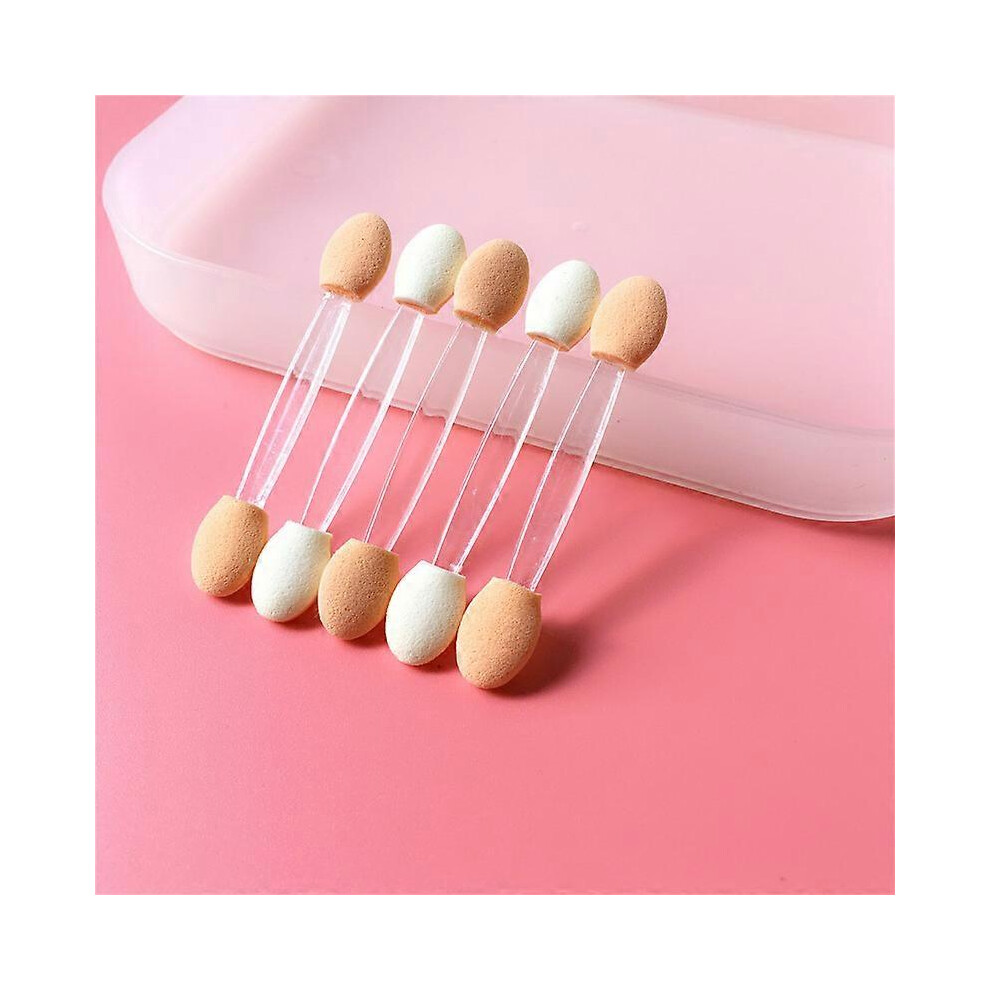 (As show, One size) Eyeshadow Applicators, 100Pcs(Clear)Disposable Eyeshadow Brushes Dual Sides Eye Shadow Sponge Applicators