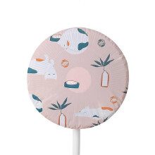 (As show, One size) Household electric fan cover Household dust cover Three-dimensional floor fan protection cover pink