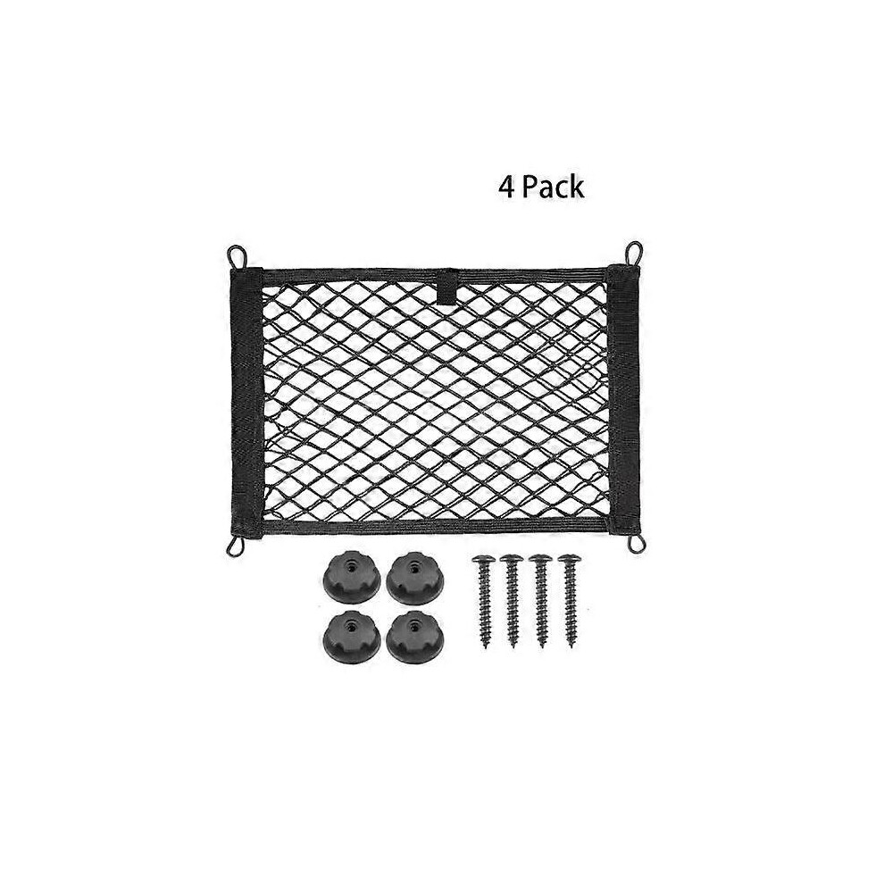 (As show, One size) [4 Pack] Car Trunk Net, Trunk Storage Net, Large Size 35 x 25cm, Bottles, Groceries, Storage Add on Organizers for Car Truck