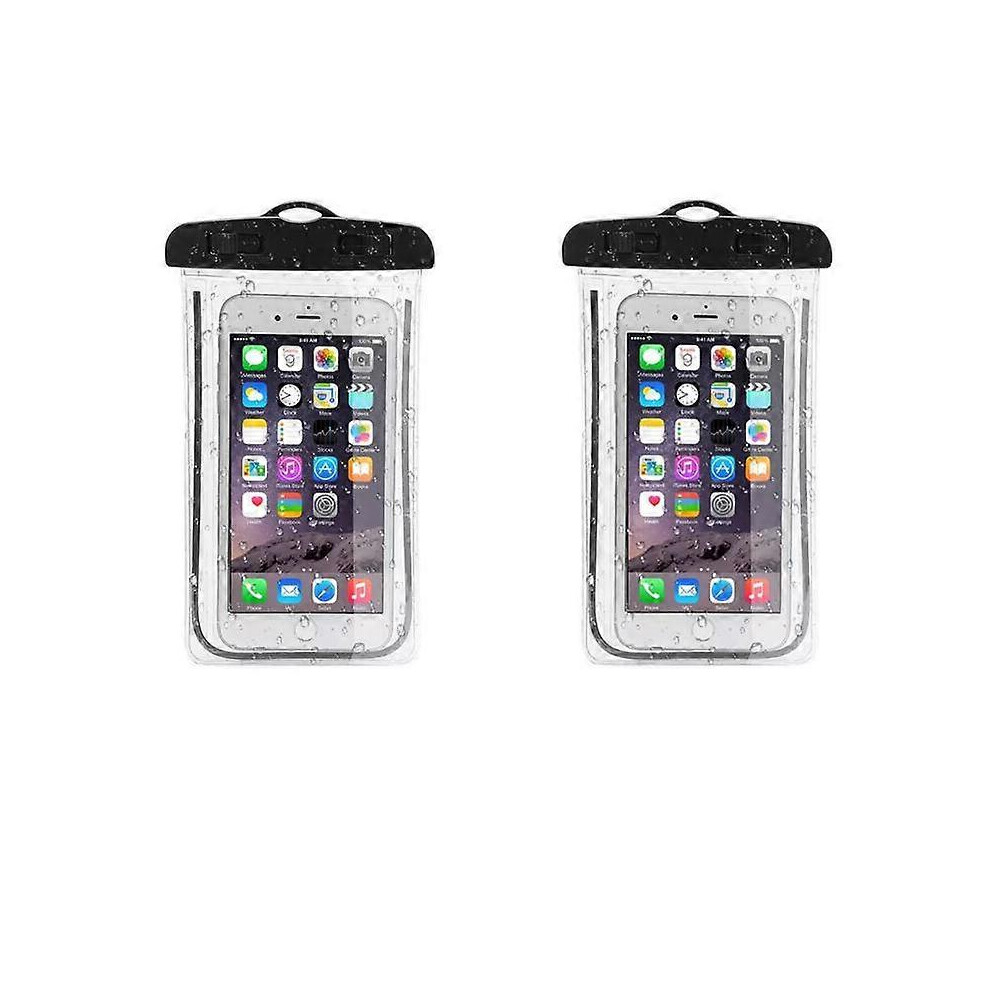 (As Show, One Size) -Waterproof Smartphone Pouch [Pack Of 2] Ipx8 Waterproof Bag For Phone Iphone 13, 12 Pro Max, Se 3, 11, 11 Pro, Xs Max, Xr, 8 Black