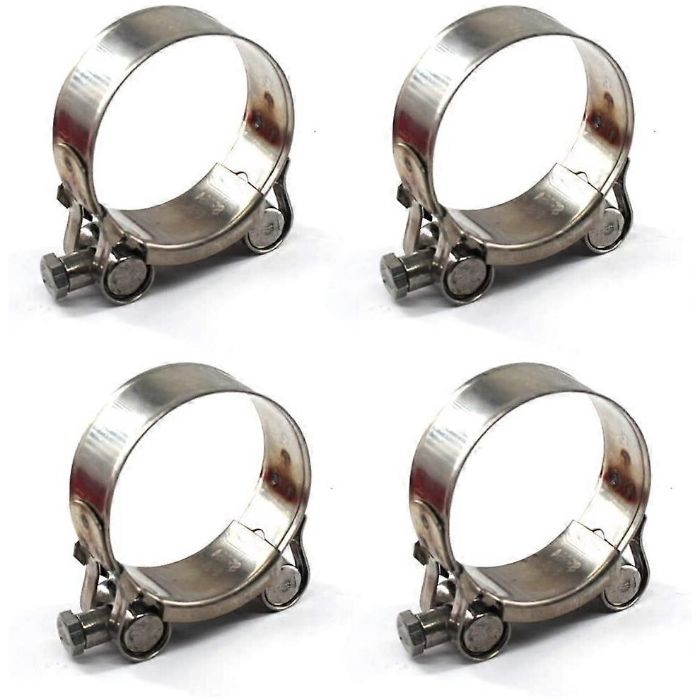 (As show, One size) 48-51mm T-Bolt Hose Clamps 304 Stainless Steel Hose Clamp (4pcs)