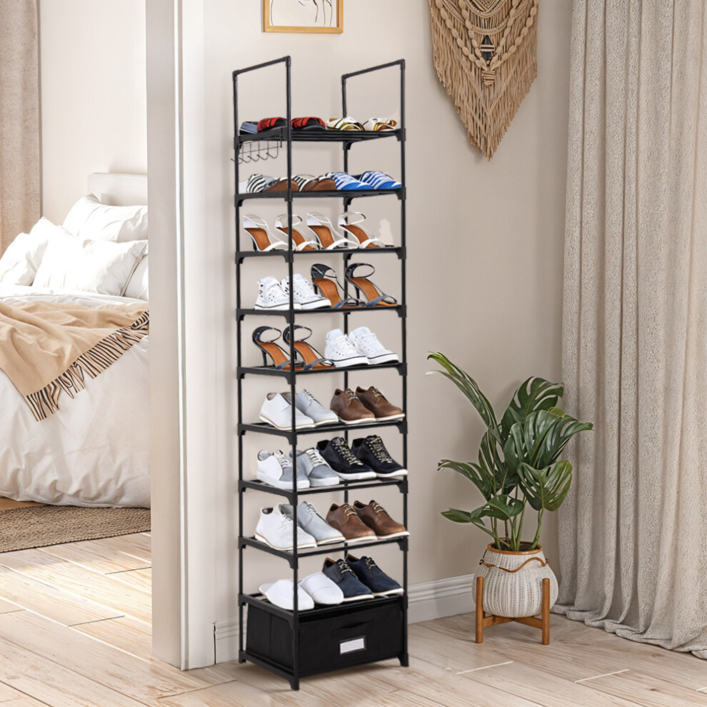 10-Tier Shoe Rack with a Storage Box