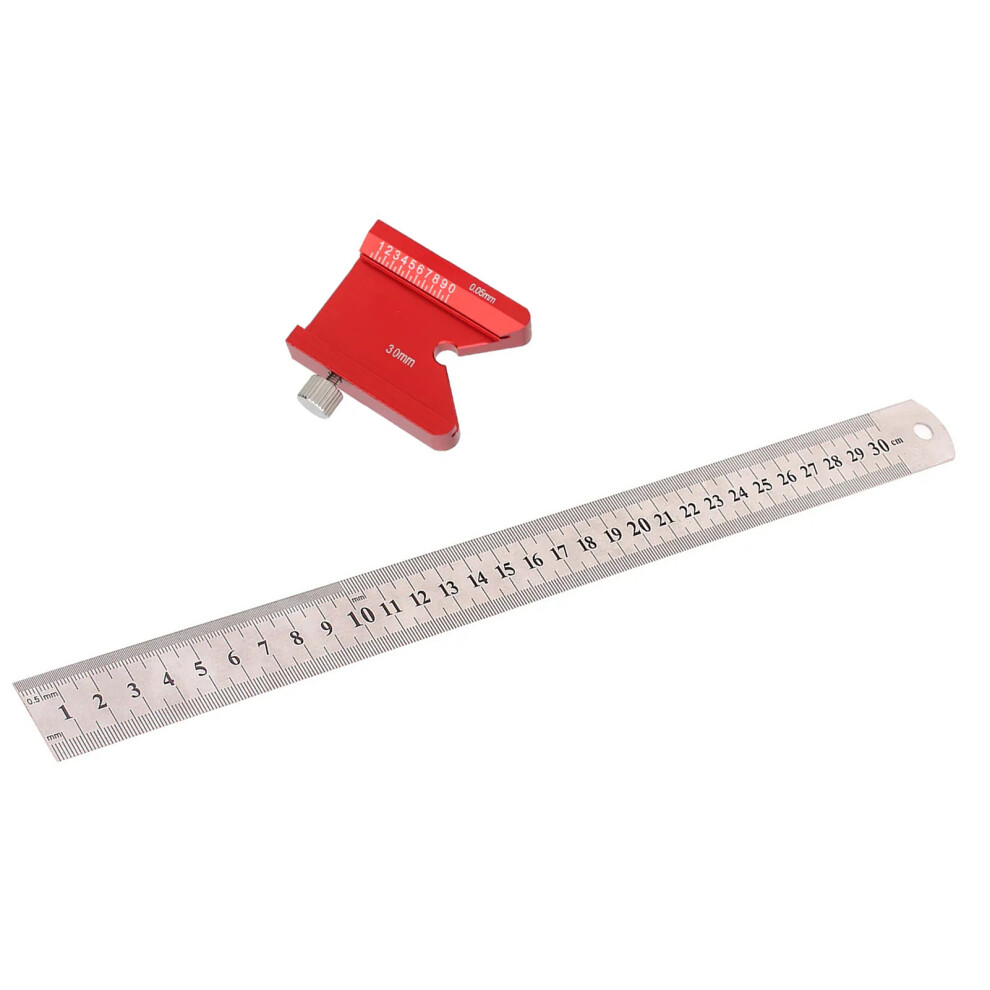 Woodworking Layout Tool 45 90 Degree Angle Ruler 300Mm Metal Measuring Ruler With Limit Block Nut Adjustment 3141314453216