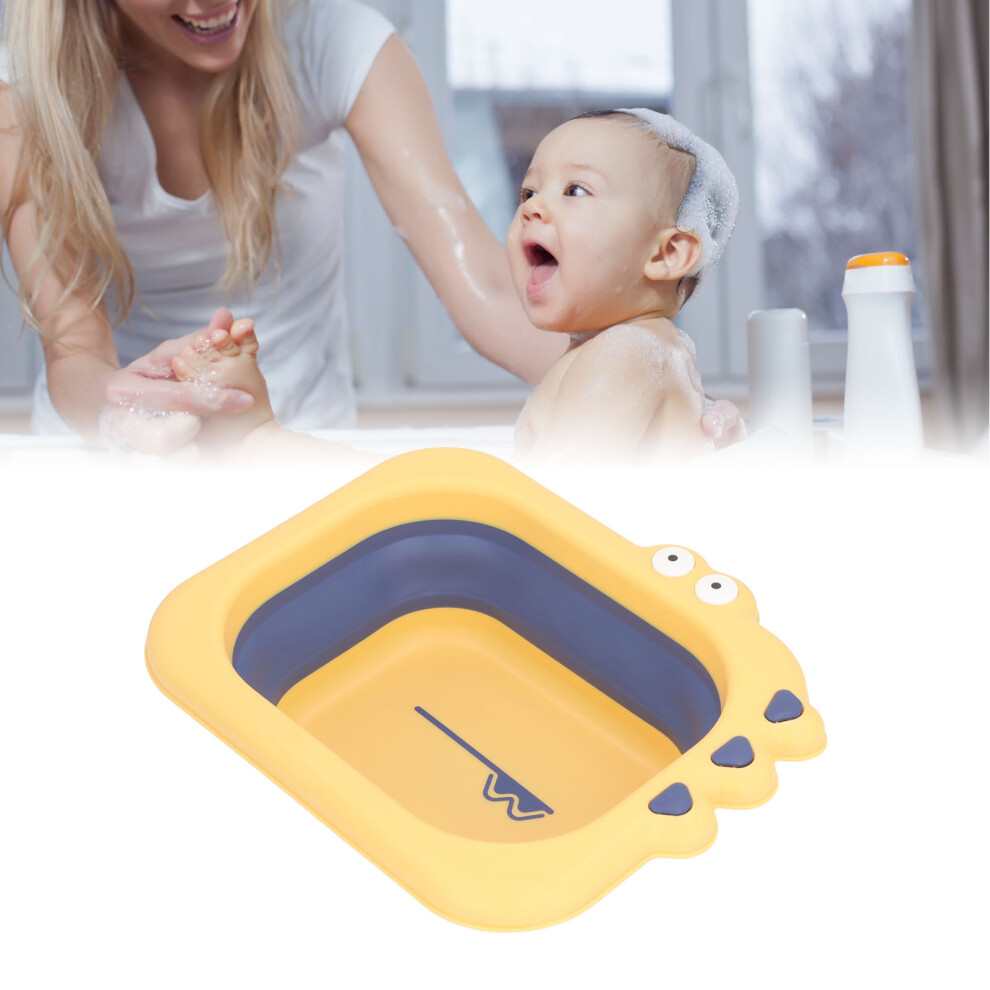 Clean Rinse Baby Bather Folding Multifunction Portable Washing Infant Lying Bather For Boy Girl Yellow