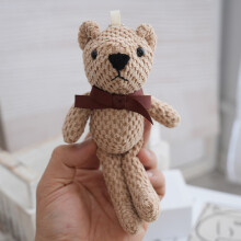 (brown,16cm)Pineapple Bear Plush Keychain 16cm Brown PP Cotton Filled Cute Bag Decoration