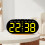 (white shell red light) Multi-function LED Digital Clock with Large Screen, Thermometer, Perpetual Calendar, Alarm, Bedside Lamp & USB Output 5
