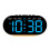 (black shell blue light)Multi-function LED Digital Clock with Large Screen, Thermometer, Perpetual Calendar, Alarm, Bedside Lamp & USB Output 7
